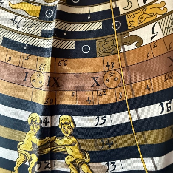 Hermes Dies Et Hore Astrology Scarf 100% Silk NY Estate Sale Excellent Rare! - Picture 3 of 11